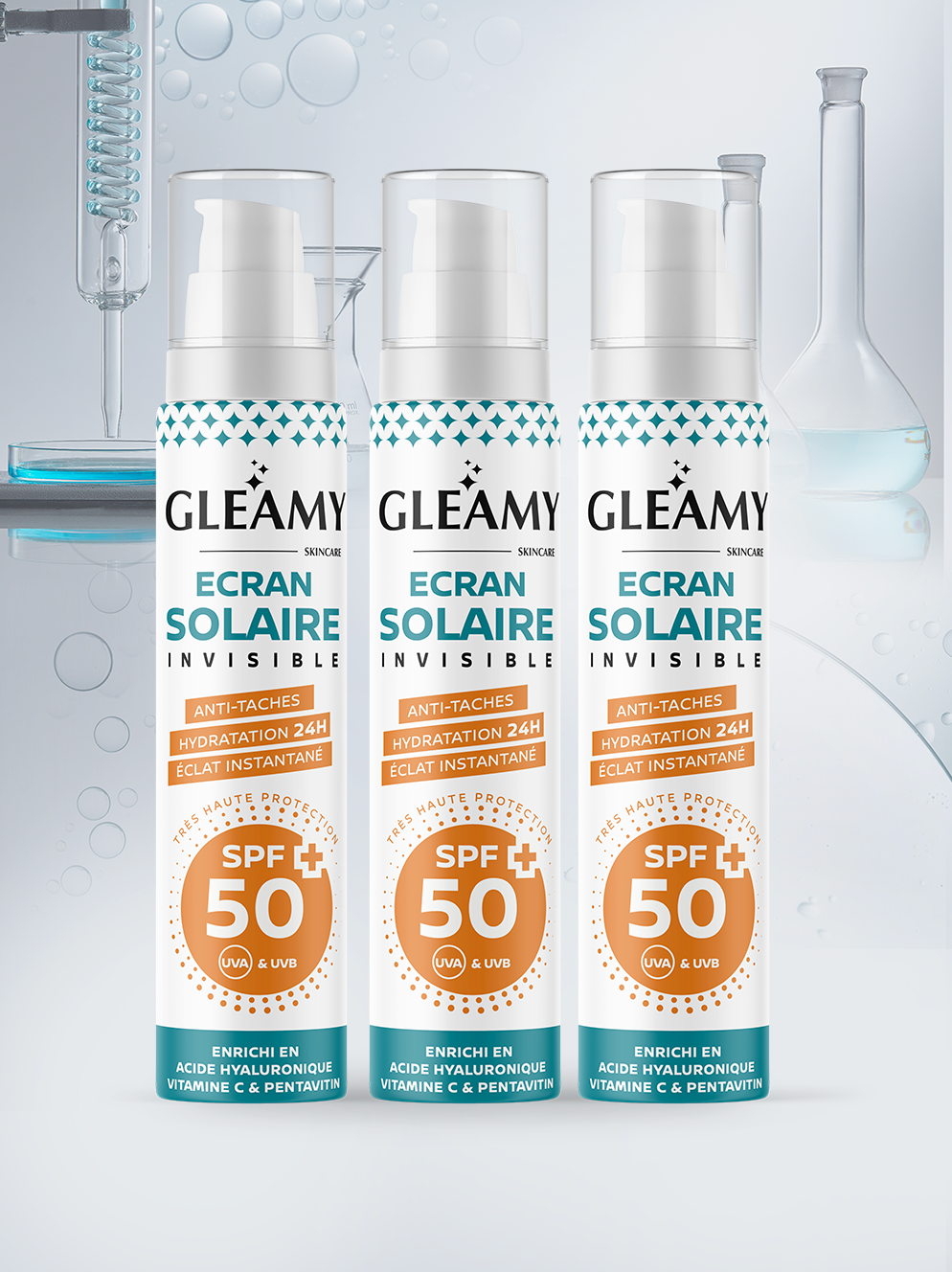Trio écran solaire invisible