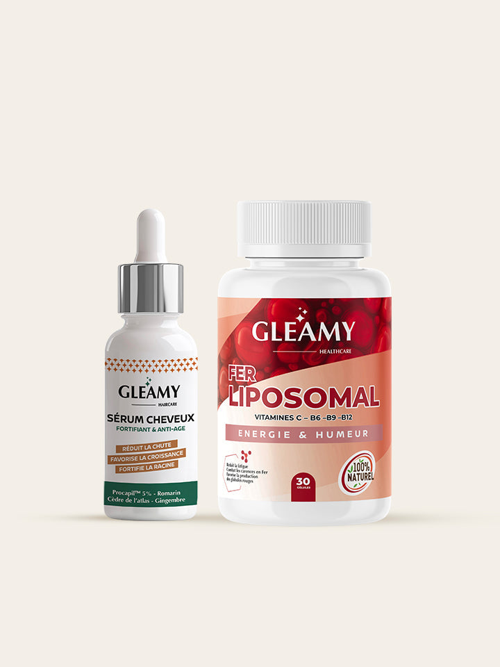 Pack Force & Croissance Gleamy — Sérum Cheveux + Fer Liposomal